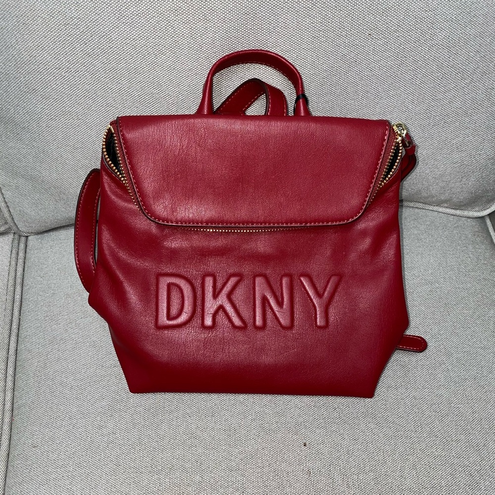 💋DKNY💋 Red Tilly Top Zip Backpack